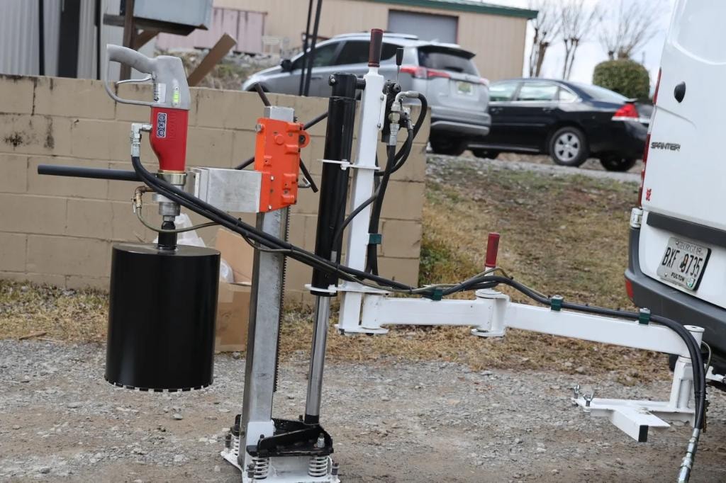 Eze Core Drill arm extended outdoors