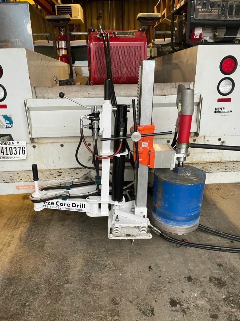 Eze Core Drill setup inside service truck bay